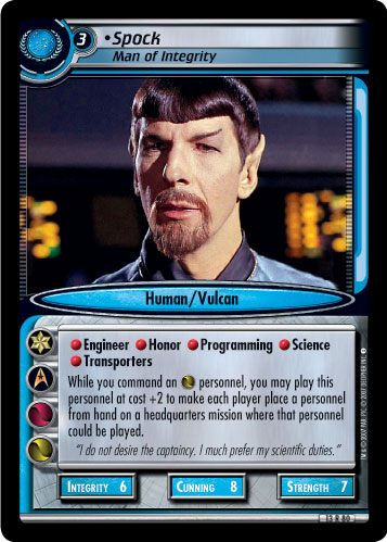 •Spock, Man of Integrity