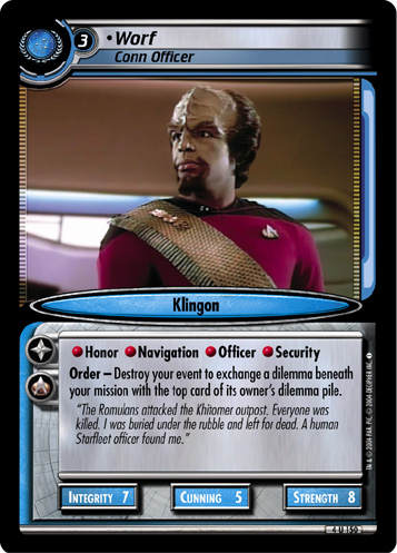 •Worf, Conn Officer