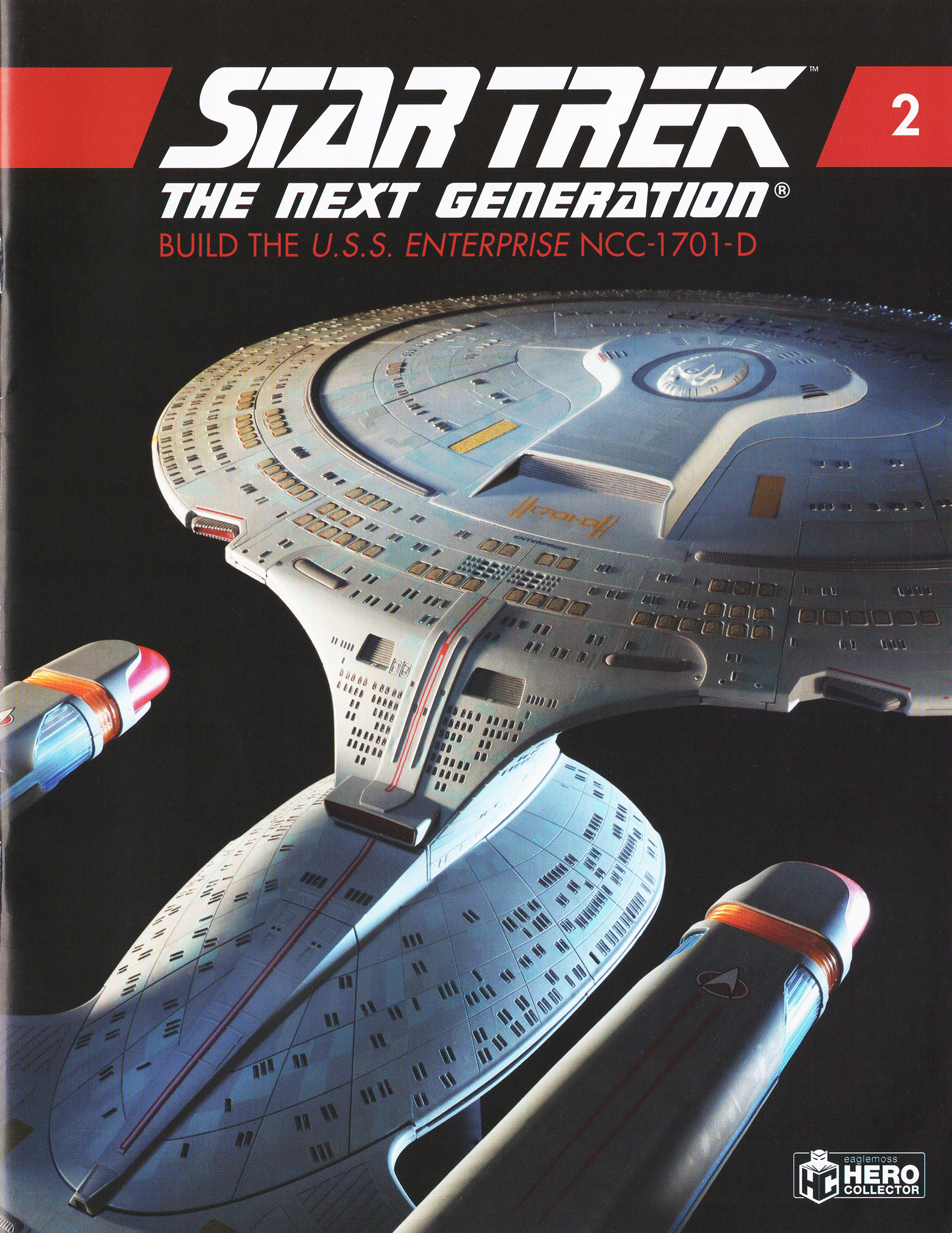#1 Star Trek Next Generation 6" Die-Cast Enterprise-D from UK/Eaglemoss w Mag 