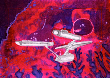 Roy Cover Sketch - USS Enterprise and Space Amoeba