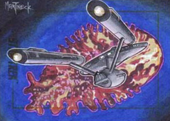 Warren Martineck Sketch - Enterprise and Space Amoeba