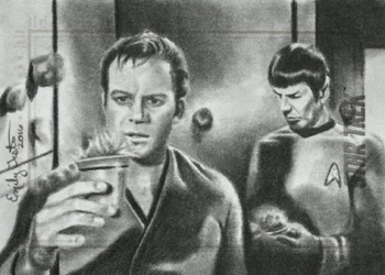 Emily Tester Sketch - Kirk and Spock with Tribbles