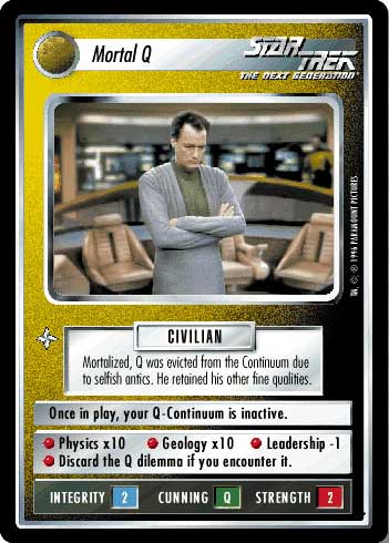 34 Star Trek The Next Generation Q Continuum Card Game Individual Cards 