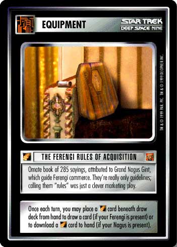 Grand Nagus Gint Personnel Rules Of Acquisition Rare Mint Star Trek CCG 1E 