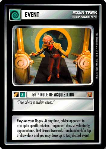STAR TREK CCG RULES OF ACQUISITION COMMON AND UNCOMMON SET 