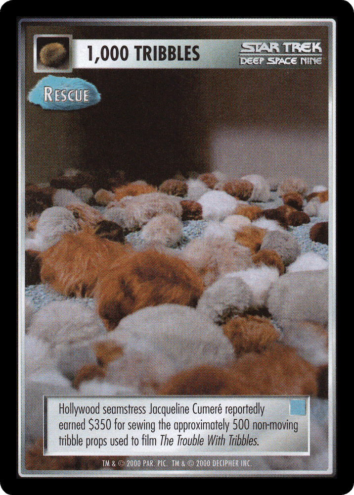 Bonus Star Trek CCG Trouble With Trouble with Tribble Rare Card 1,000