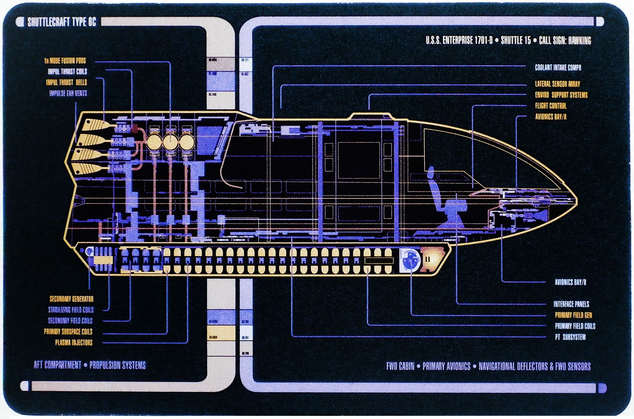 Eaglemoss Star Trek Starships Shuttle Schematic 23