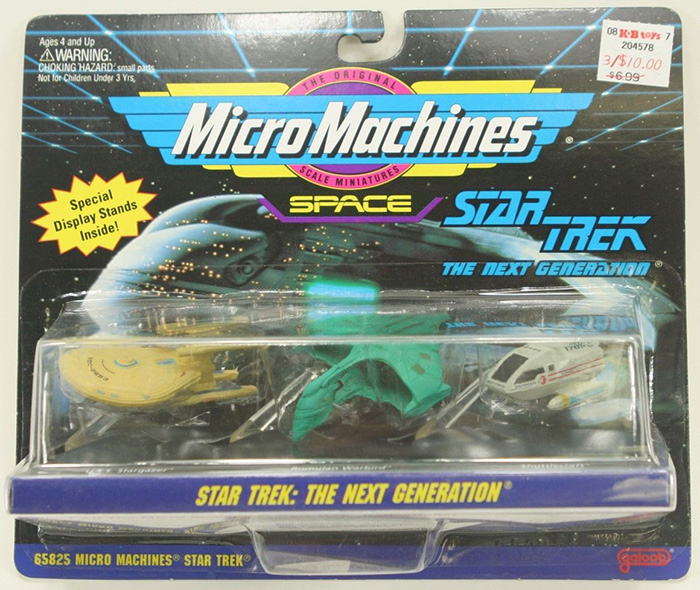 Small Micro Machine Plastic Star Trek Romulan Warship with Stand 